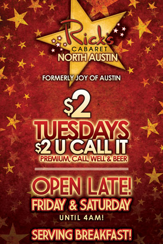$2 Tuesdays<br />$2 Tuesdays featuring $2 U Call It - Premium, Call, Well, & Beer.